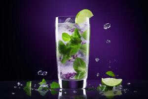 Mojito cocktail background. Illustration photo