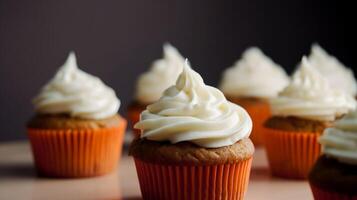 Carrot cupcake background. Illustration photo