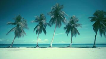 Tropical beach background. Illustration AI Generative photo