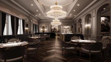 Luxury Restaurant Interior. Illustration photo