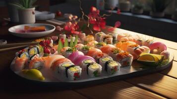 Delicious sushi. Illustration photo