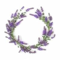 Lavender flower wreath. Illustration photo