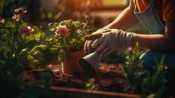 jardinería antecedentes. ilustración ai generativo foto