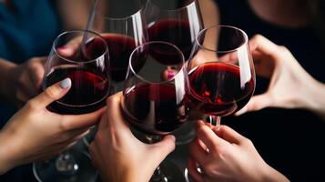 People's hands are minted with glasses of wine Illustration photo