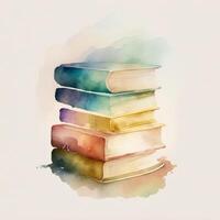 Watercolor books. Illustration photo