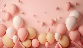 Birthday background with balloons. Illustration photo