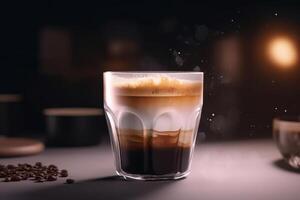 Glass of cappuccino. Illustration photo