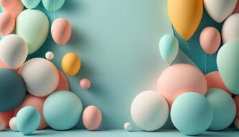 Birthday background with balloons. Illustration photo