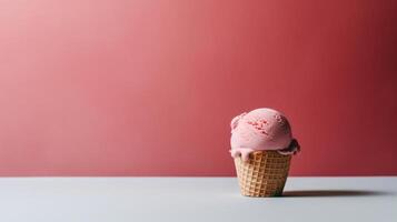 Ice cream on minimalist background. Illustration photo