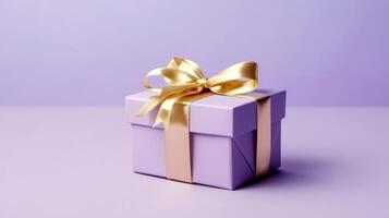 Violet gift box background. Illustration photo