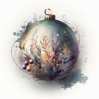 acuarela Navidad pelota decoración. ilustración ai generativo foto