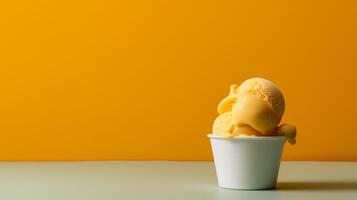 Ice cream on minimalist background. Illustration photo