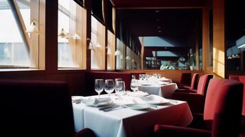 Luxury Restaurant Interior. Illustration photo