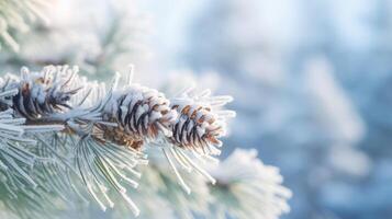 Winter Christmas background with Fir and snow. Illustration photo