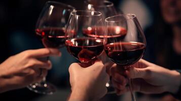 People's hands are minted with glasses of wine Illustration photo