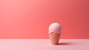 Ice cream on minimalist background. Illustration photo