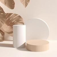 Abstract minimal scene with geometric podium platform Illustration photo