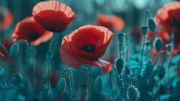 Red poppies background. Illustration photo