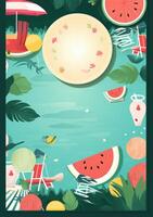 Summer party invitation template background. Illustration photo