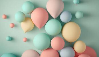 Birthday background with balloons. Illustration photo