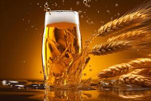 Glass of beer ad background. Illustration photo