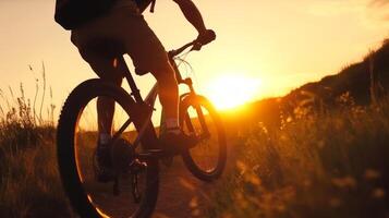 Bicycle and sunset landscapes Illustration photo