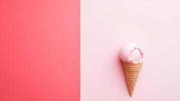 Ice cream on minimalist background. Illustration photo