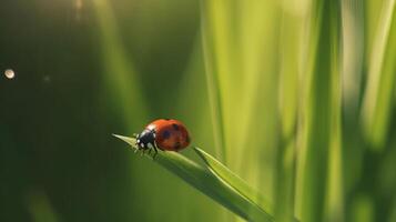 Red ladybug background. Illustration photo