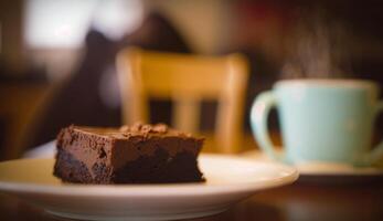 Brownie and coffee. Illustration photo