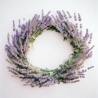 Lavender flower wreath. Illustration photo