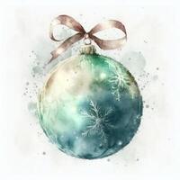 Watercolor Christmas ball decoration. Illustration photo