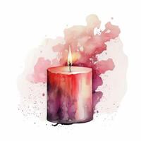 Watercolor candle. Illustration photo