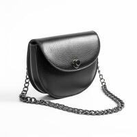 Black elegant small women's bag. Illustration photo