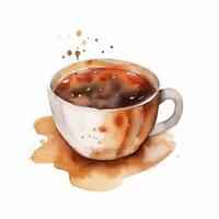 Watercolor coffee cup. Illustration photo