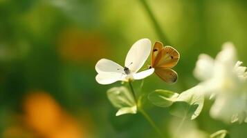 anémona flor con mariposa. ilustración ai generativo foto