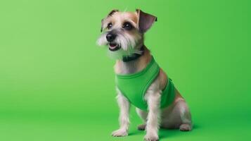 Cute dog in t-shirt. Illustration photo