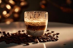 Glass of cappuccino. Illustration photo