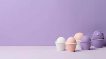 Lavender ice cream. Illustration photo