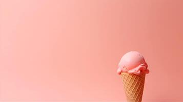 Ice cream on minimalist background. Illustration photo