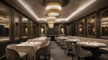 Luxury Restaurant Interior. Illustration photo