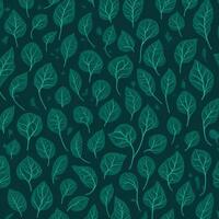 green background with a pattern of leaves and flowers photo