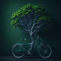 mundo bicicleta día eco verde transporte concepto ai generado foto