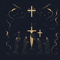 corpus christi holy week celebration illustration for social media post and banner Christian photo