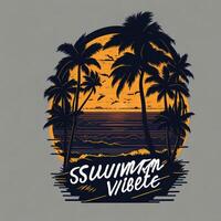 Summer Vibes, Sunset beach style, t-shirt design, photo