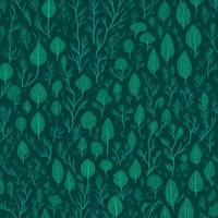 green background with a pattern of leaves and flowers photo