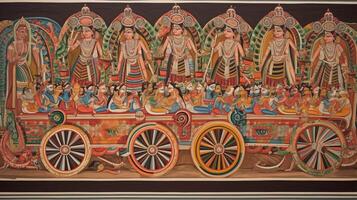 Ratha Yatra, Hindu religious festival. Sacred chariots of the deities. . photo