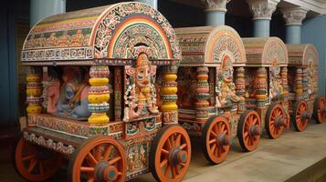 Ratha Yatra, Hindu religious festival. Sacred chariots of the deities. . photo