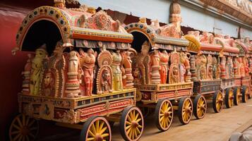 Ratha Yatra, Hindu religious festival. Sacred chariots of the deities. . photo