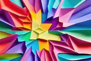 Colorful Origami Cutouts - Creative Artistic Concept for Decoration photo