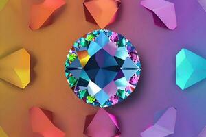 A Luxurious Collection of Precious Gemstones on Isolated Background photo